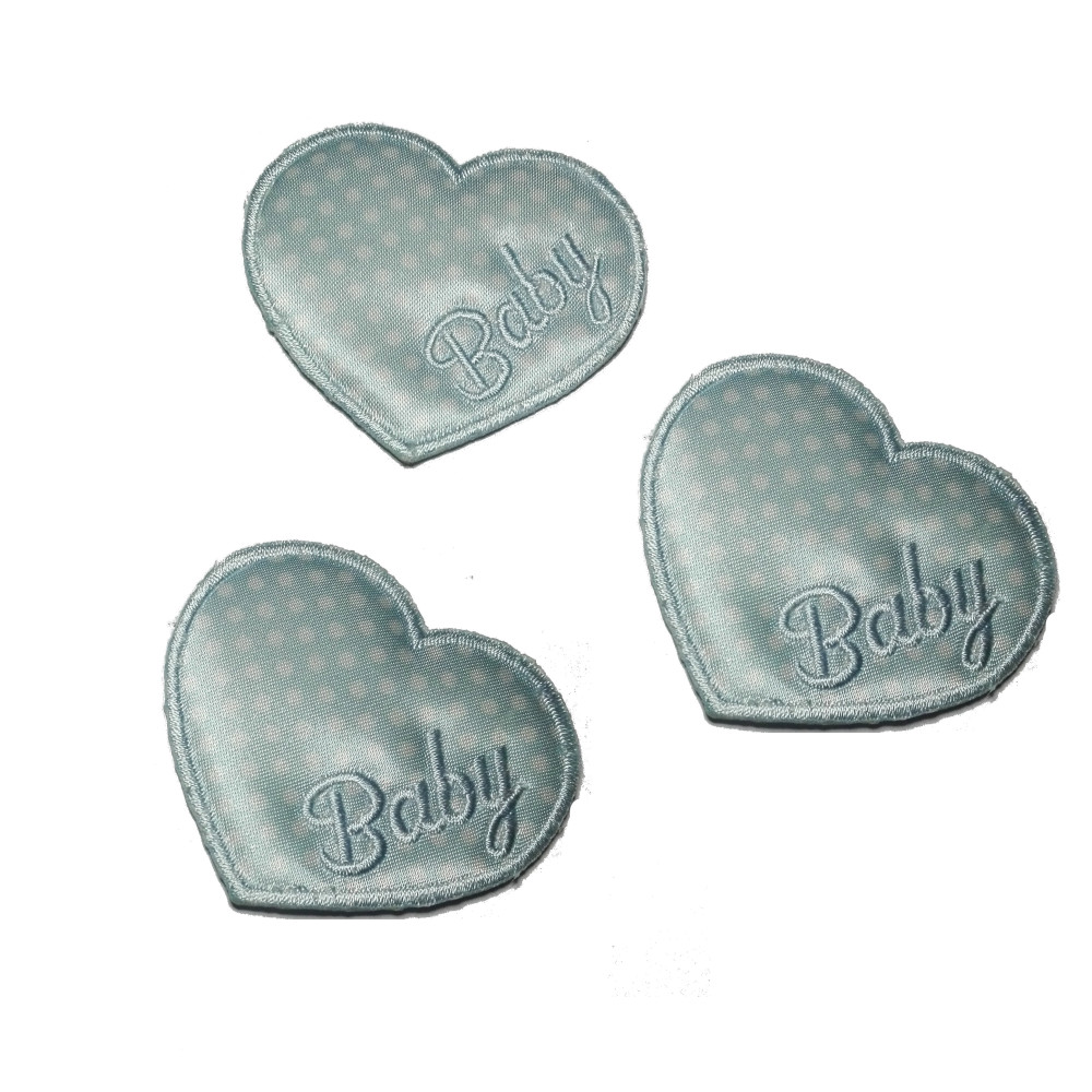 Marbet Iron-On Patch - Baby Light Blue Heart